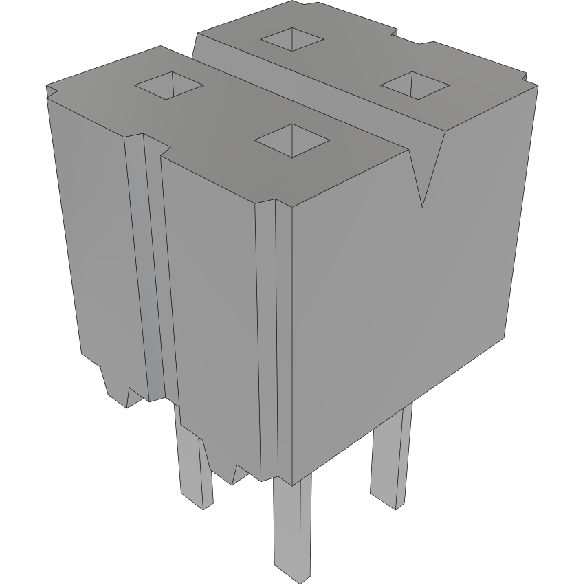 Samtec-CES-102-01-F-D Embases de raccordement et réceptacles PCB Conn Socket Strip SKT 4 POS 2.54mm Solder ST Top Entry Thru-Hole Bulk
