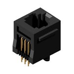 Conn Modular Jack F 6 POS 1.27mm Solder ST Thru-Hole 6 Terminal 1 Port