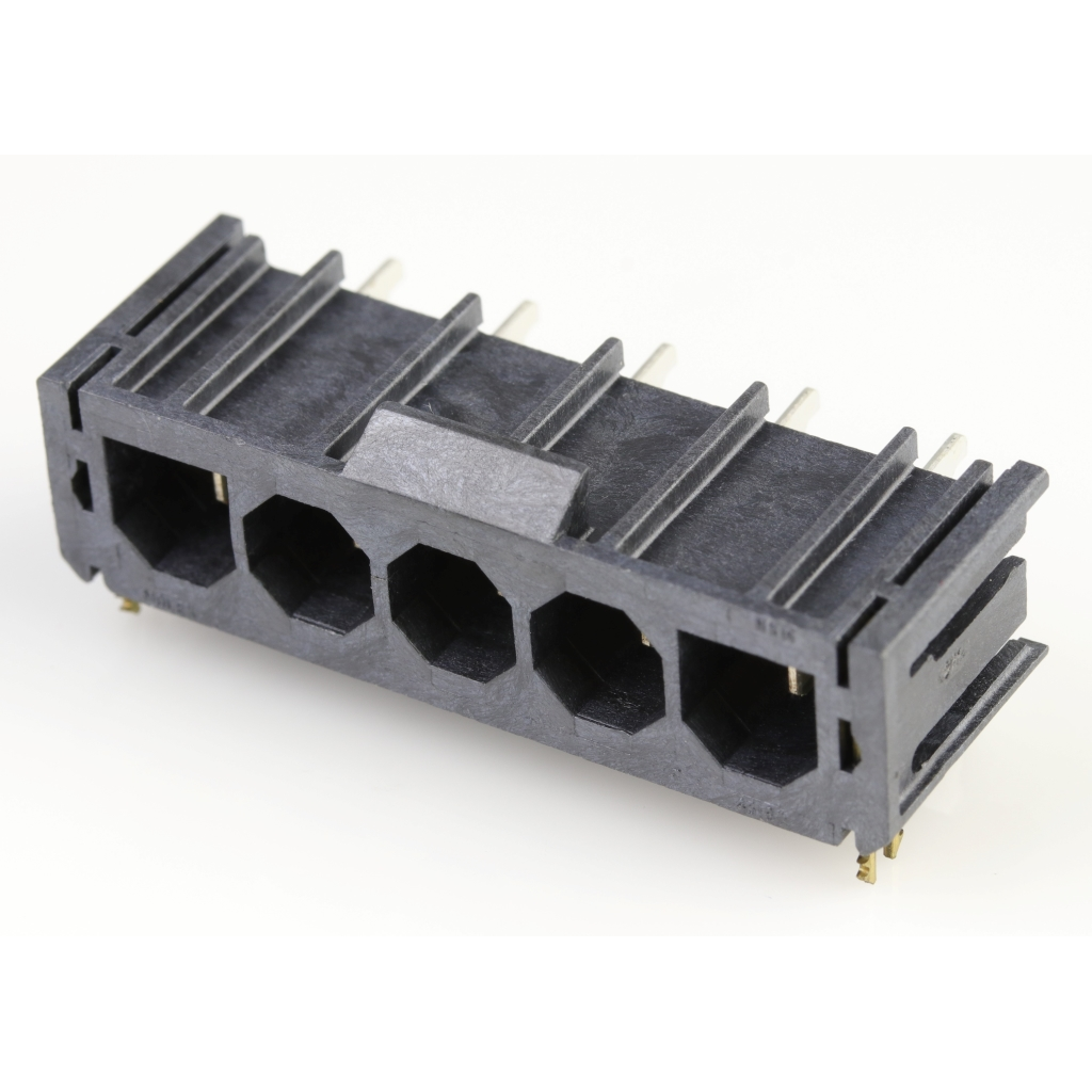 Molex-1720430502 Connector Headers and PCB Receptacles Conn Wire to Board HDR 5Power POS 7.49mm Solder RA Side Entry Thru-Hole Tray