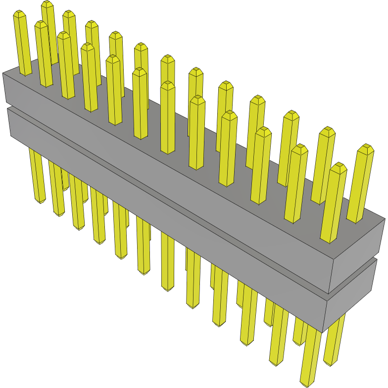 Samtec-TW-12-03-G-D-175-205 Connector Headers and PCB Receptacles Conn Board Stacker HDR 24 POS 2mm Solder ST Top Entry Thru-Hole Bulk