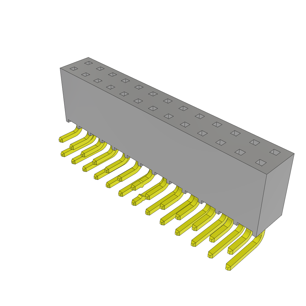 Samtec-SSQ-113-02-F-D-RA-LL 连接器插头及 PCB 插座 Conn Socket Strip SKT 26 POS 2.54mm Solder RA Side Entry Thru-Hole Bulk