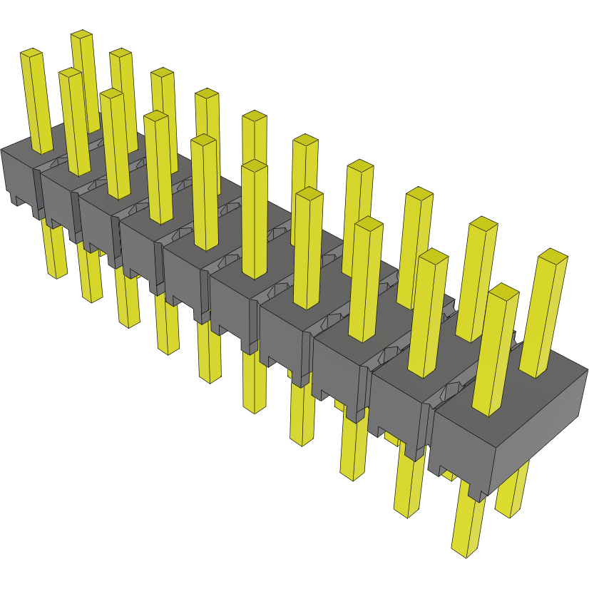 Samtec-MTSW-110-07-S-D-175 Cabezales del conector y receptáculos PCB Conn Unshrouded Header HDR 20 POS 2.54mm Solder ST Top Entry Thru-Hole Bulk