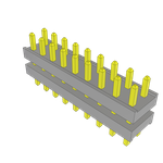 Conn Board Stacker HDR 18 POS 2mm Solder ST Top Entry Thru-Hole Bulk