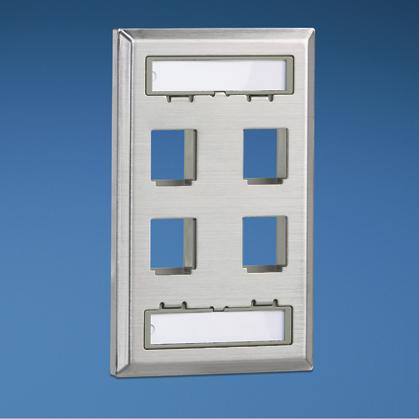 Panduit-NKF4S 杂项产品 Netkey 4 Position Stainless Steel Faceplate With