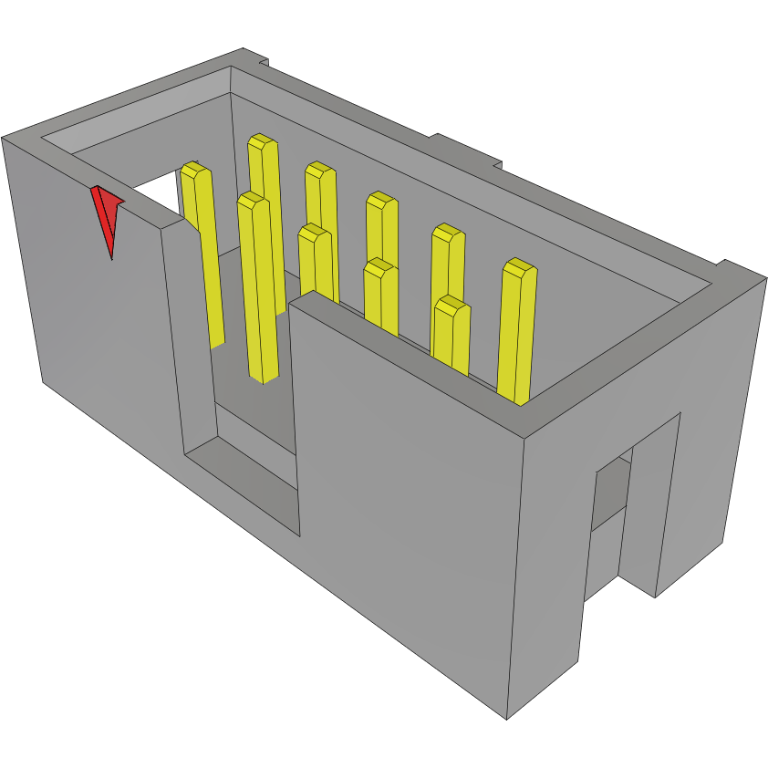 Samtec-TST-105-04-S-D-RA Embases de raccordement et réceptacles PCB Conn Shrouded Header (4 Sides) HDR 10 POS 2.54mm Solder RA Side Entry Thru-Hole Tube