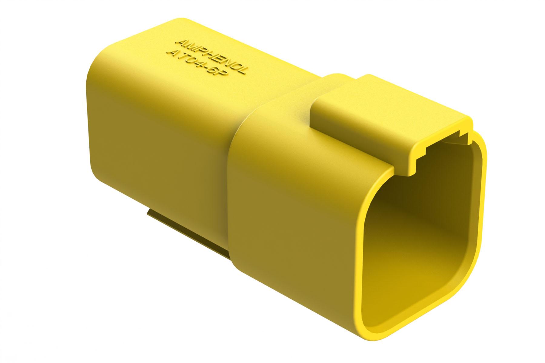 Amphenol-AT04-6P-YEL Einzeladersteckverbinder, Gehäuse Conn Housing RCP 6 POS Crimp ST Cable Mount Yellow Box