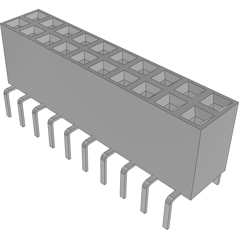 Samtec-BCS-110-T-D-PE Connector Headers and PCB Receptacles Conn Socket Strip SKT 20 POS 2.54mm Solder ST Top Entry Thru-Hole TIGER CLAW™ Tube