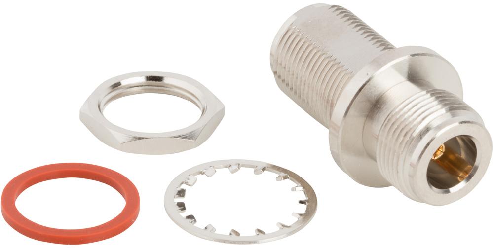 Amphenol RF-082-66-RFX RF-Steckverbinder Conn Type N Adapter 0Hz to 11GHz 50Ohm ST Panel Mount RCP/RCP Gold