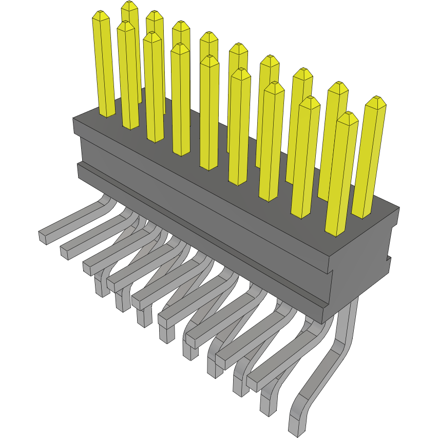 Samtec-FTSH-109-04-L-MT Cabezales del conector y receptáculos PCB Conn Unshrouded Header HDR 18 POS 1.27mm Solder RA Side Entry SMD/Thru-Hole TIGER CLAW™ Tube