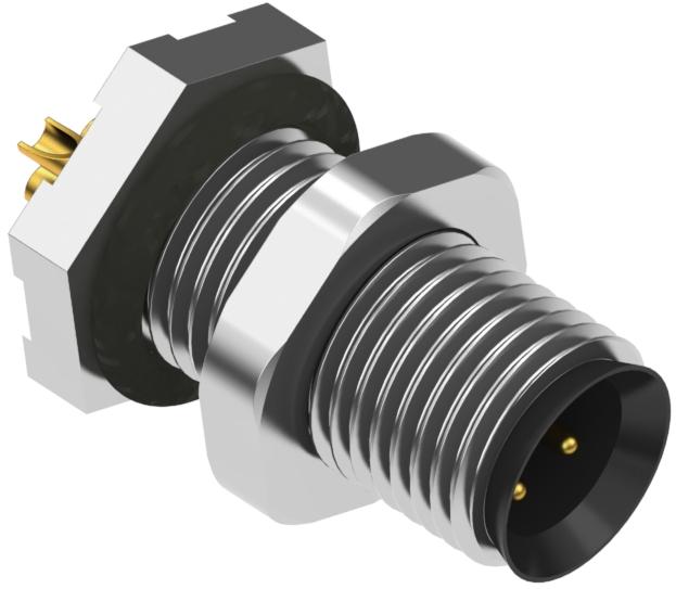 Tensility International-54-00095 Steckverbinder, rund Conn M5 Circular PIN 3 POS Solder Cup ST Panel Mount 3 Terminal 1 Port