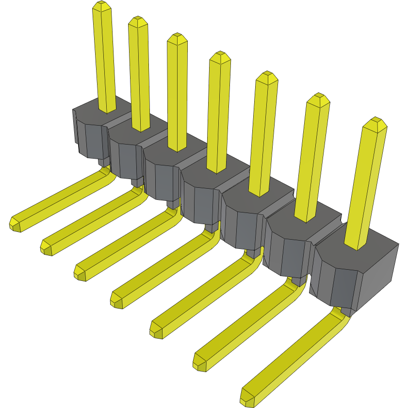 Samtec-TSW-107-22-T-S-RA Steckverbinderleisten und Leiterplattenbuchsen Conn Unshrouded Header HDR 7 POS 2.54mm Solder RA Side Entry Thru-Hole Bulk
