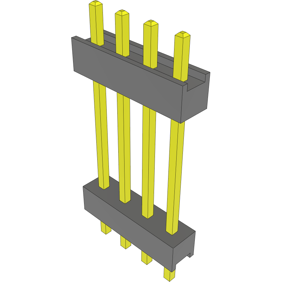 Samtec-DW-04-10-T-S-620 Cabezales del conector y receptáculos PCB Conn Board Stacker HDR 4 POS 2.54mm Solder ST Top Entry Thru-Hole Bulk