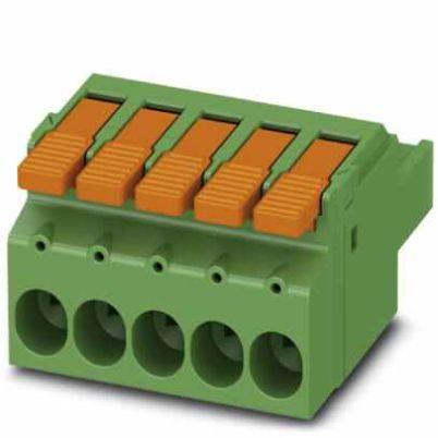 PHOENIX CONTACT-1716925 Steckverbinder, Klemmenblöcke Conn Terminal Block F 5 POS 7.62mm Push-In Spring RA Cable Mount 41A Cardboard