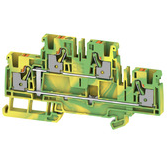 Weidmuller-2539990000 Blocs de raccordement de terminaux Double-tier terminal, PUSH IN, 4 mm2, 800 V, Green/yellow
