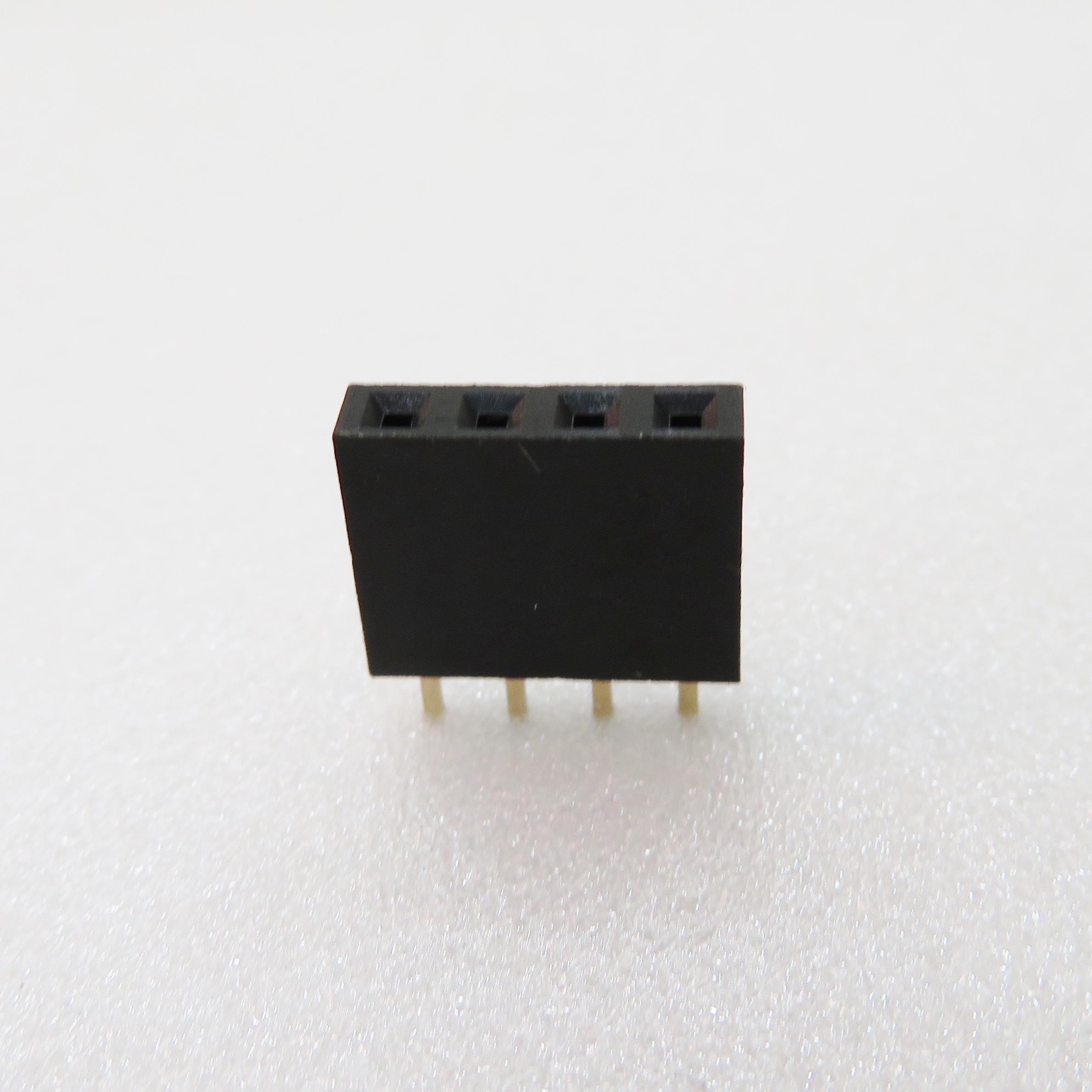 ADAM TECH-RS1-04-G Connector Headers and PCB Receptacles Conn Socket Strip SKT 4 POS 2.54mm Solder ST Thru-Hole Tray