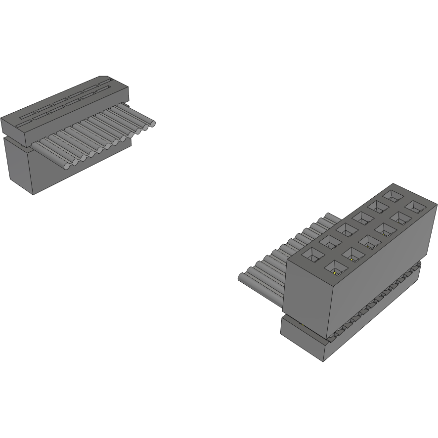 Samtec-IDSD-06-D-07.00-G-RW-R Flachband Kabelbaugruppen Cable Assembly 0.177m 28AWG 1.27mm 12 to 12 POS IDC Connector to IDC Connector F-F Bulk