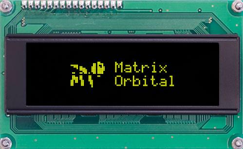 Matrix Orbital-OK204-25-OY-E Módulos OLED Organic Light Emitting Diode Display