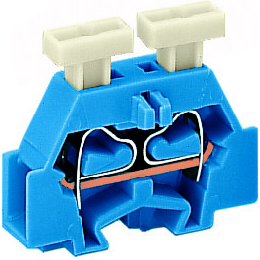 WAGO-261-304/341-000 Steckverbinder, Klemmenblöcke 2-Conductor Terminal Block, with push-buttons on both sides, with fixing flange, for screw or similar mounting types, Fixing hole 3.2 mm Dia, with 209- 123 mounting carrier for DIN 35 rail