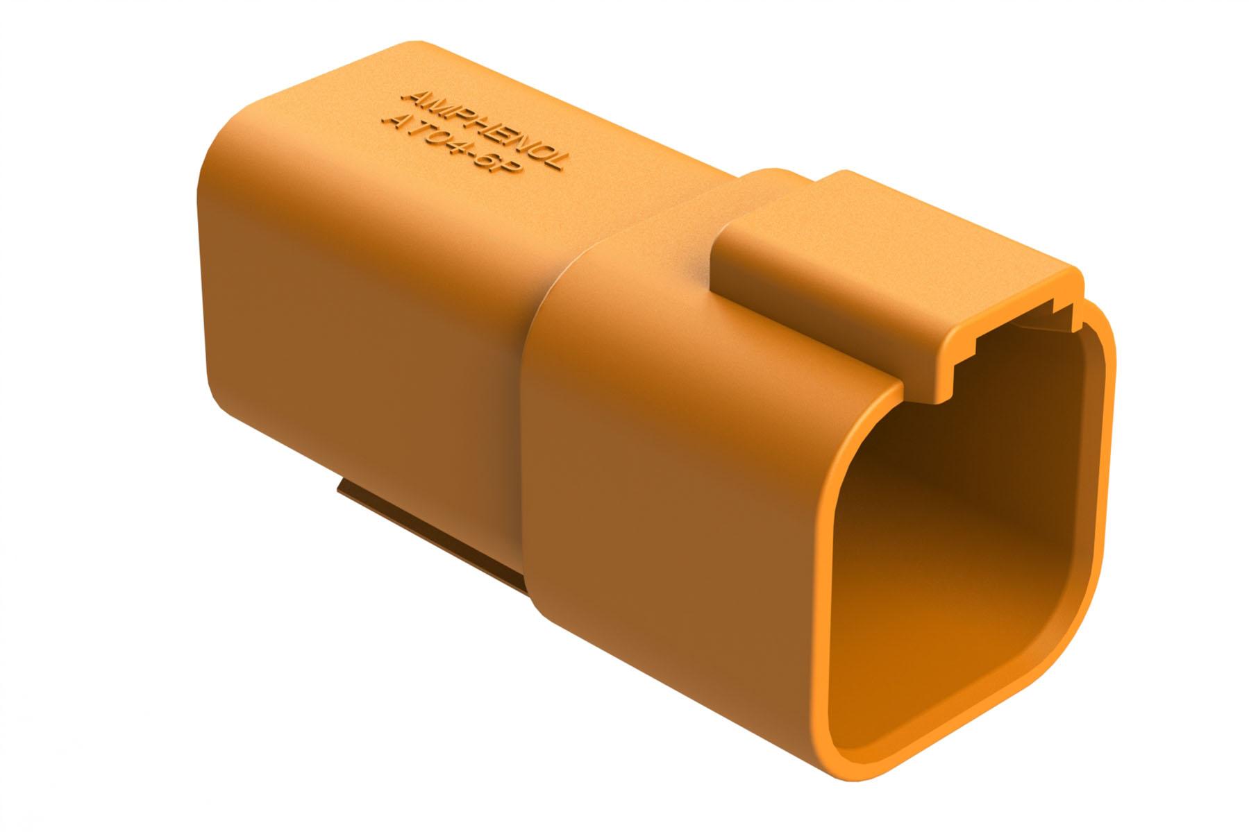 Amphenol-AT04-6P-ORG Custodia filo connettore dedicato Conn Housing RCP 6 POS Crimp ST Cable Mount Orange Box