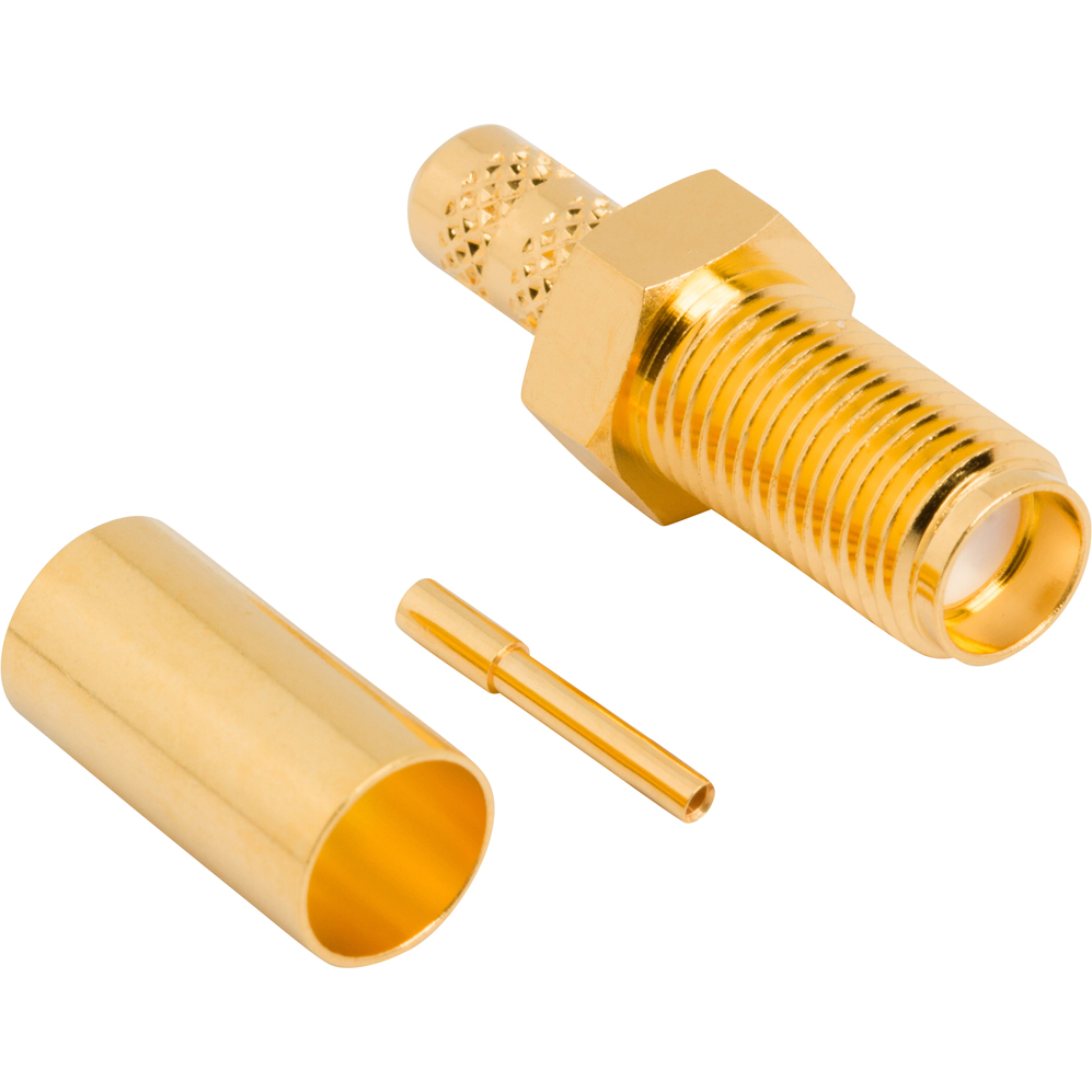 Amphenol RF-132197 RF-Steckverbinder Conn SMA 0Hz to 12.4GHz 50Ohm Crimp ST Cable Mount F Gold