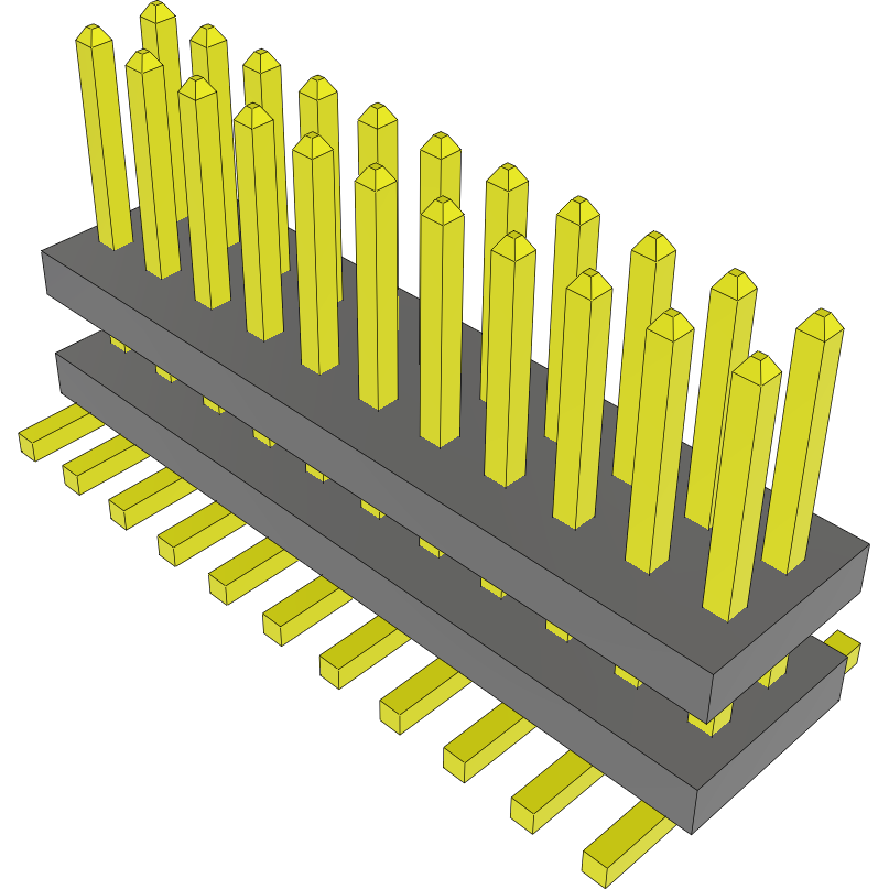 Samtec-FW-11-03-G-D-132-154 Embases de raccordement et réceptacles PCB Conn Board Stacker HDR 22 POS 1.27mm Solder ST Top Entry SMD FLEX STACK™ Tube