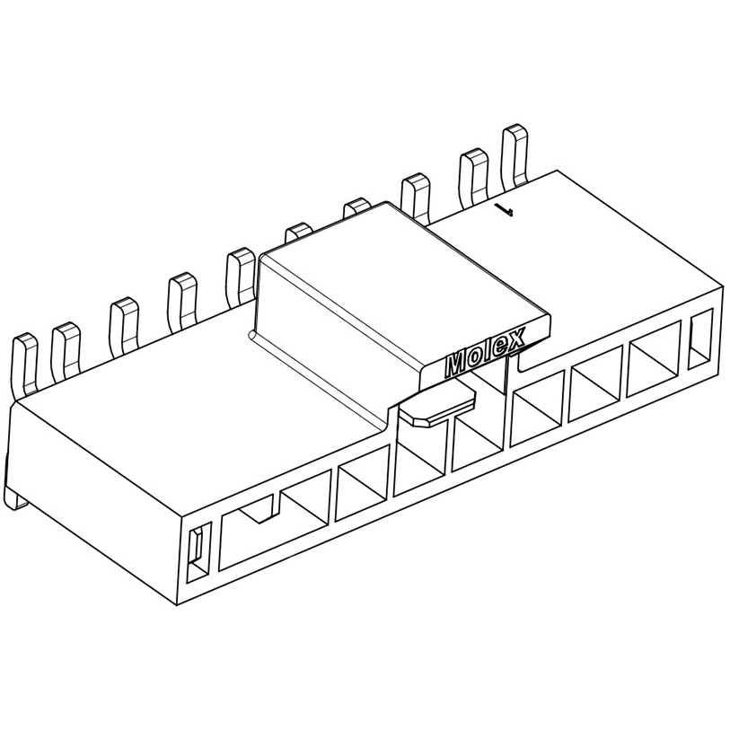 Molex-1054312408 Piastre connettori e prese PCB Conn Wire to Board HDR 8 POS 2.5mm Solder ST Top Entry SMD T/R