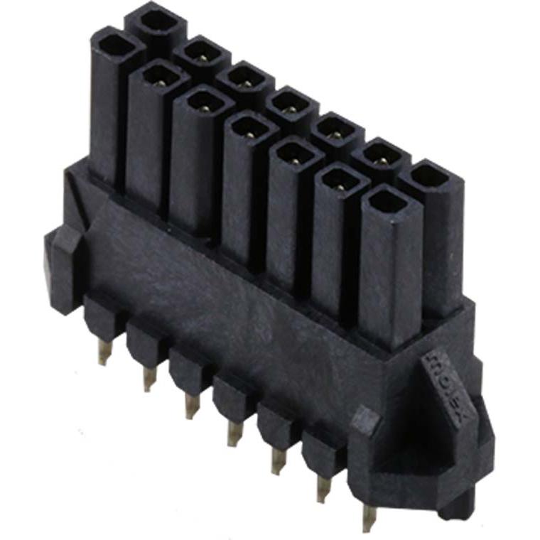 Molex-0447691402 连接器插头及 PCB 插座 Conn Wire to Board RCP 14Power POS 3mm Solder ST Top Entry Thru-Hole Tray