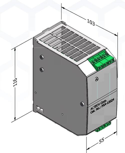 Altech Corporation-PSB-12024 AC-DC-Spannungsversorgung AC/DC Power Supply Single-OUT 24V 5A 120W 9-Pin
