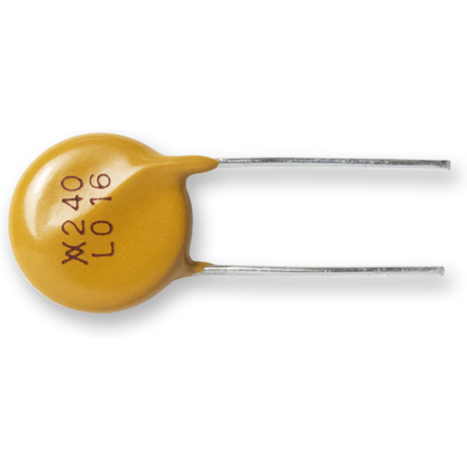 Littelfuse-LVR016S PTC, rückstellbare Sicherung PTC Resettable Fuse 0.16A(hold) 0.37A(trip) 240VAC 2A 1.4W 15s 2.5Ohm Radial 9.9 X 3.8mm Bag