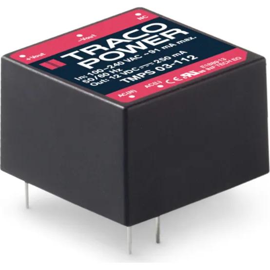 TRACO Electronic AG-TMPS 03-124 Alimentazione da CA a CC AC/DC Power Supply Single-OUT 24V 0.125A 3W 5-Pin