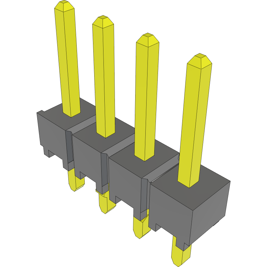 Samtec-TSW-104-07-T-S-LL Connector Headers and PCB Receptacles Conn Unshrouded Header HDR 4 POS 2.54mm Solder ST Top Entry Thru-Hole Bulk