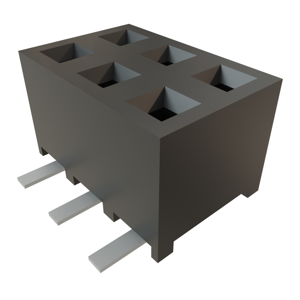 Samtec-SMM-103-02-F-D-LC Cabezales del conector y receptáculos PCB Conn Socket Strip SKT 6 POS 2mm Solder ST Top Entry SMD TIGER EYE™ Tube