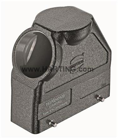 HARTING-19370240529 Schrumpfbalgenadapter Hood 90° 24B Shell Size Powder Die Cast Aluminum Double Lock