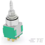 TE Connectivity-MPE206R Botón pulsador Switch Push Button DPDT Plunger 6A 250VAC Momentary Panel Mount Wire Lug Bulk