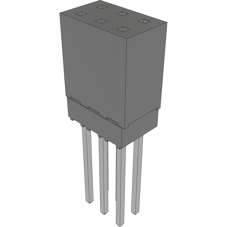 Samtec-ESQ-103-14-T-D Steckverbinderleisten und Leiterplattenbuchsen Conn Elevated Socket SKT 6 POS 2.54mm Solder ST Top Entry Thru-Hole Bulk