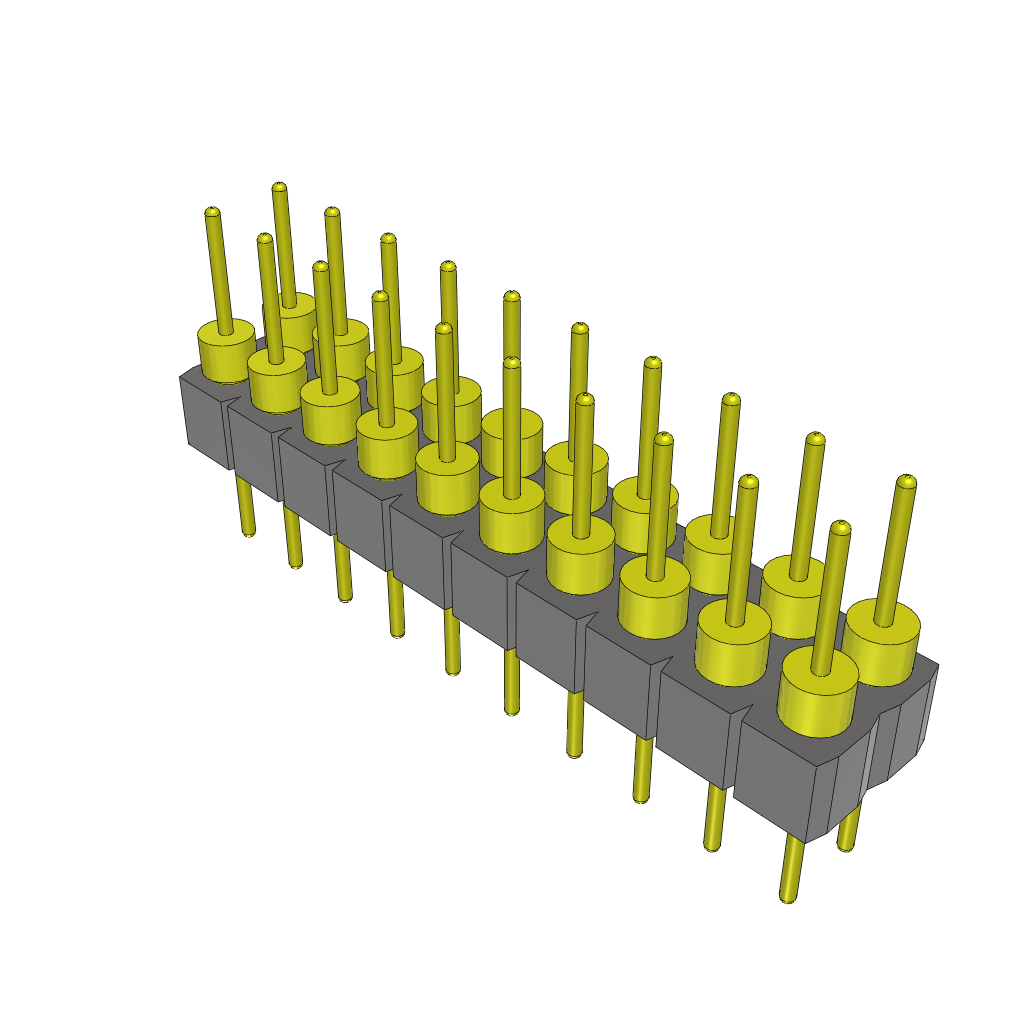 Samtec-TD-110-T-AA Cabezales del conector y receptáculos PCB Conn Unshrouded Header HDR 20 POS 2.54mm Solder ST Top Entry Thru-Hole Tube