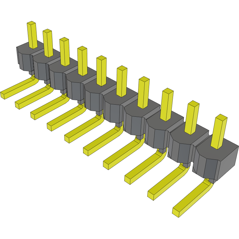 Samtec-MTSW-110-07-T-S-110-RA Connector Headers and PCB Receptacles Conn Unshrouded Header HDR 10 POS 2.54mm Solder RA Side Entry Thru-Hole Bulk