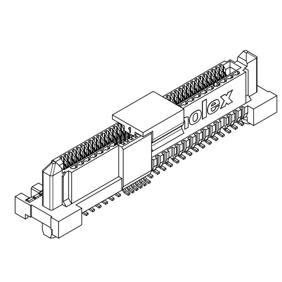 Molex-2079730001 Raccordement SCSI 1.27mm Signal Pitch, 0.80mm Signal Pitch, 1.27mm Power Pitch Receptacle, Vertical, Surface Mount