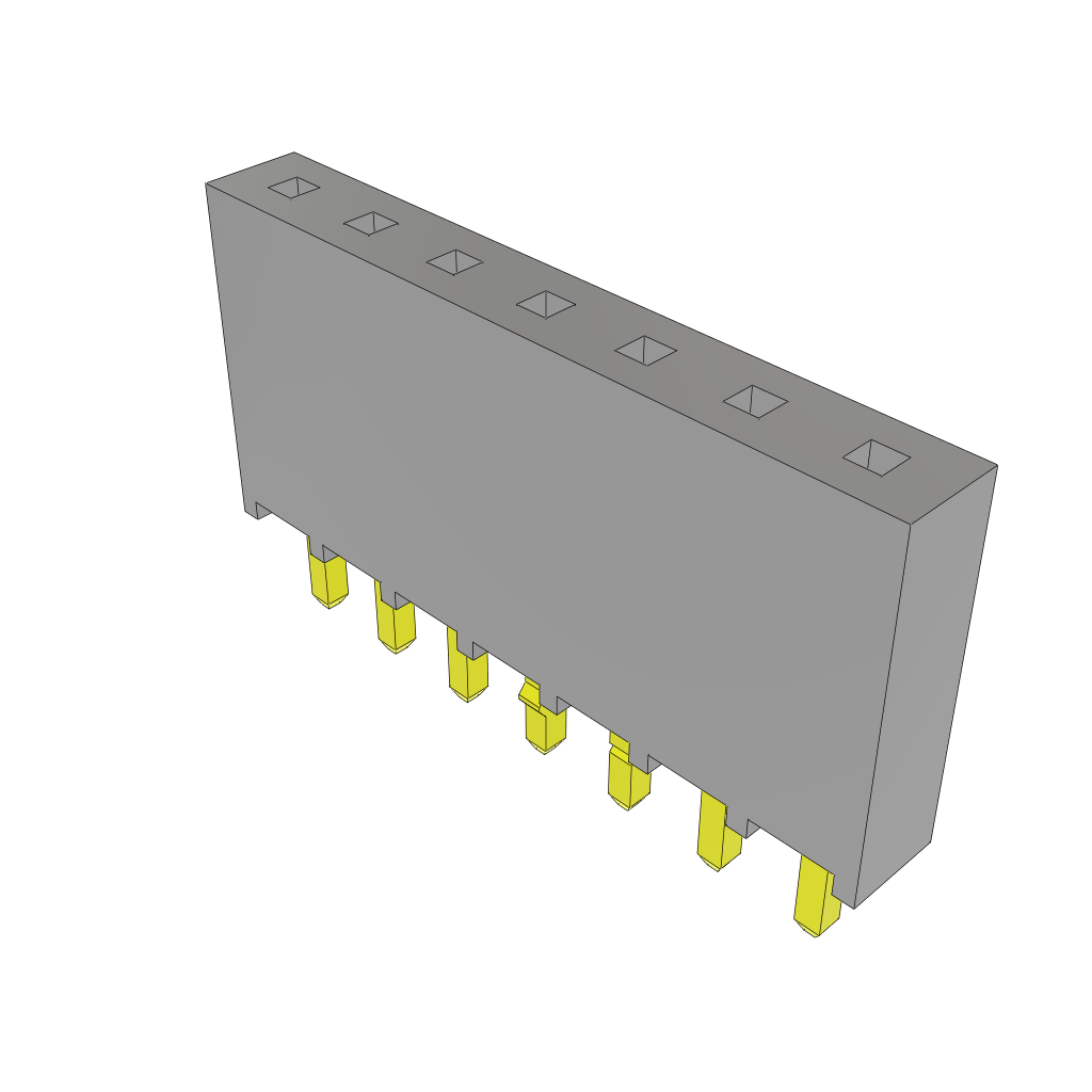Samtec-SSQ-107-01-S-S-LL Connector Headers and PCB Receptacles Conn Socket Strip SKT 7 POS 2.54mm Solder ST Top Entry Thru-Hole Bulk