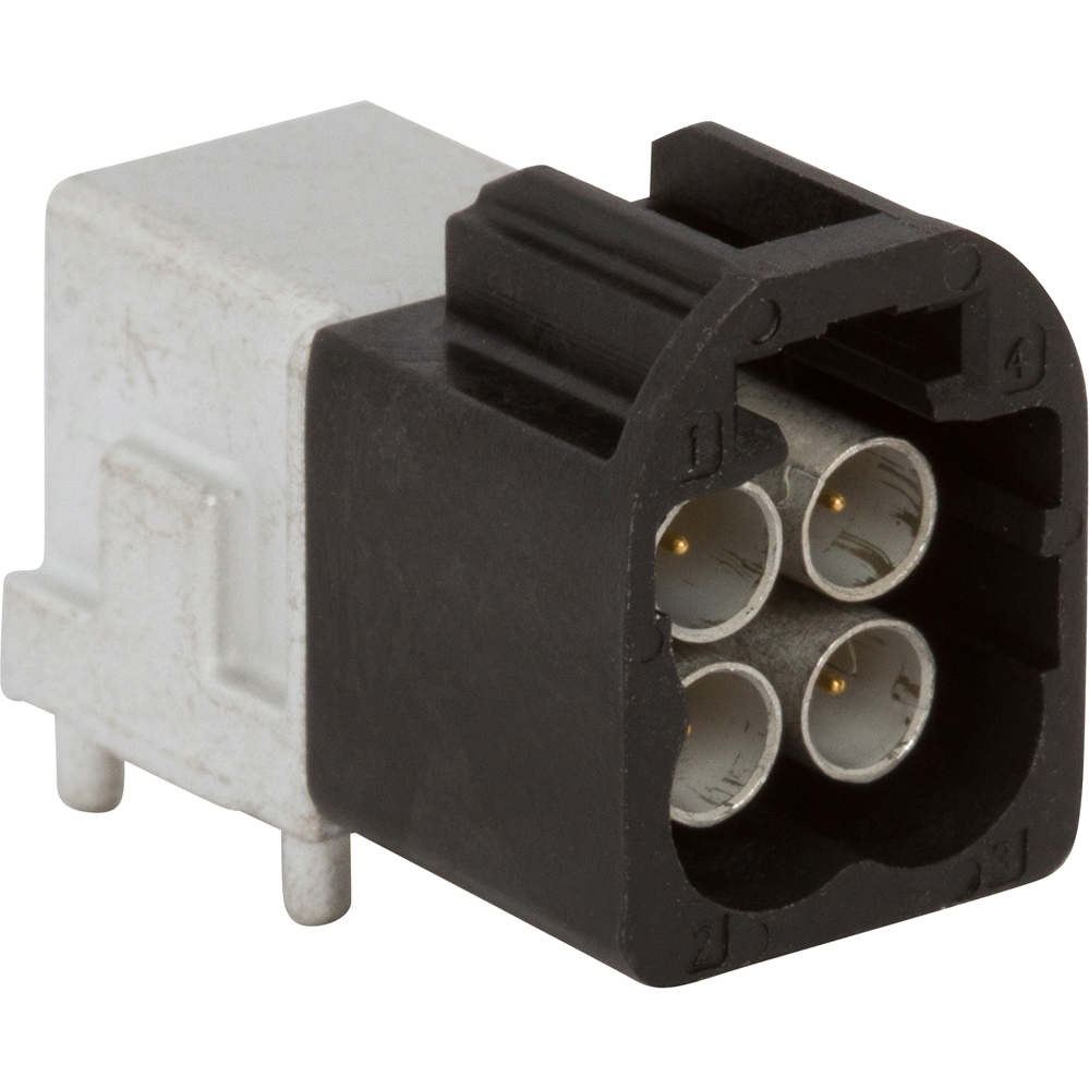 Amphenol RF-FM4-NARP-PCB-1 | AUTOMATE® Type A Mini-FAKRA Raccordement FR Conn Mini-FAKRA quad port PCB through hole RA Pl