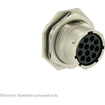 SOURIAU-UT071412SH6 圆形连接器 Conn Circular SKT 14 POS Crimp ST Panel Mount 14 Terminal 1 Port