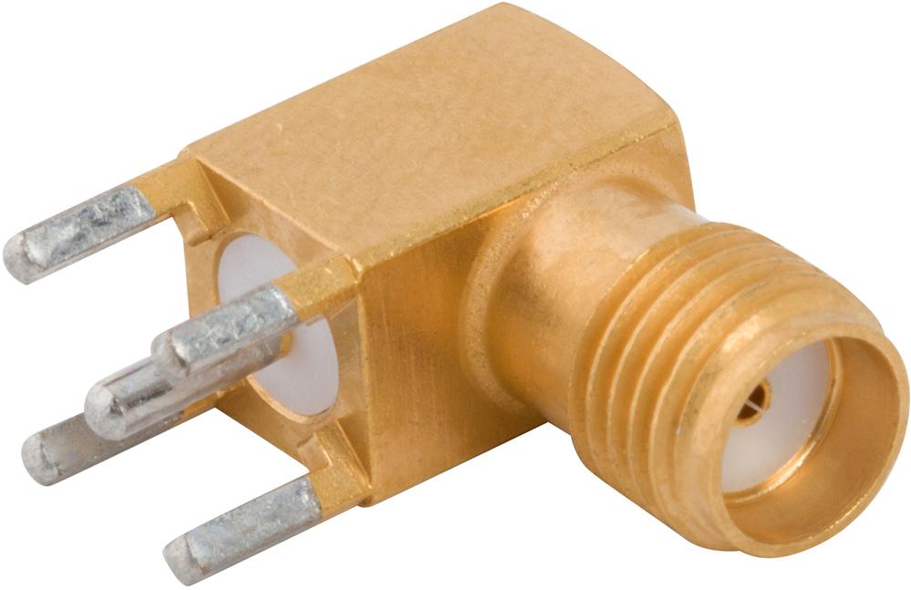 Amphenol RF-901-143-3 Connettore RF Conn SMA 0Hz to 18GHz 50Ohm Solder RA Thru-Hole F Gold