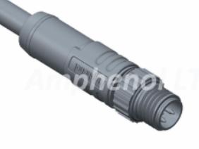 Amphenol-M8S-03BMMM-SL7D01 Andere Kabelbaugruppen M Series, M8, A Code, Metal, 3A, 03 pins, Male Connector, Male Contact, Straight, Screw Thread, Overmolded, Length 1000mm, IPX7