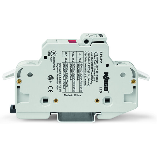 WAGO-811-311 保险丝配件 Fuse Holder 32A 750VAC/1000VDC DIN Rail Screw Box