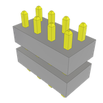 Conn Board Stacker HDR 8 POS 2mm Solder ST Top Entry Thru-Hole Bulk
