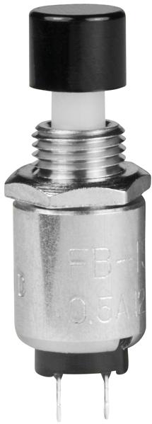 NKK Switches-FB15ANEP2-FA Switch Push Button Switch Push Button OFF (ON) SPST Round Plunger 0.5A 125VAC Momentary Panel Mount/Through Hole PC Turret