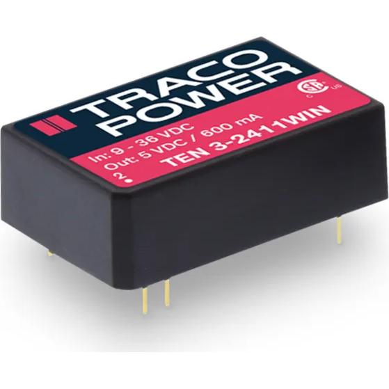 TRACO Electronic AG-TEN 3-4810WIN DC/DC-Wandler und Spannungsreglermodul Module DC-DC 48VIN 1-OUT 3.3V 0.75A 3W 7-Pin DIP Module