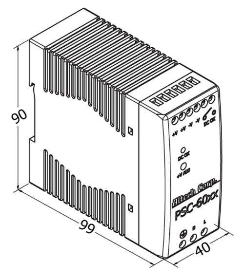 Altech Corporation-PSC-6012 AC-DC-Spannungsversorgung AC/DC Power Supply Single-OUT 12V 5A 60W 9-Pin