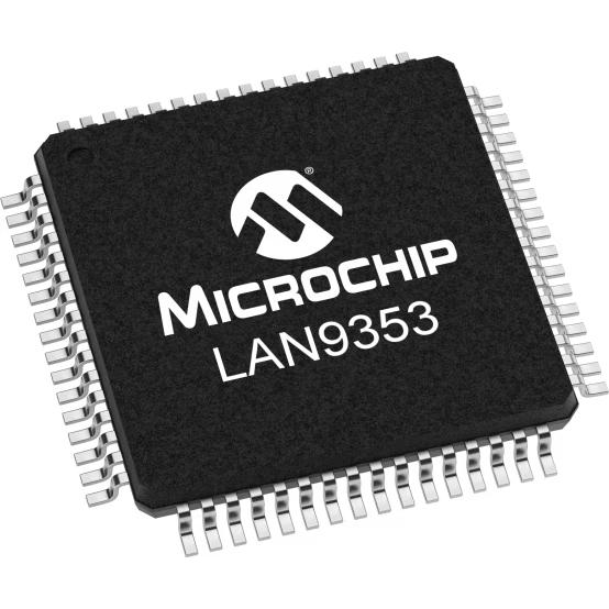 Microchip Technology-LAN9353I/PT Interruttori Ethernet Ethernet Switch 3-Port 100Mbps 64-Pin TQFP EP Tray