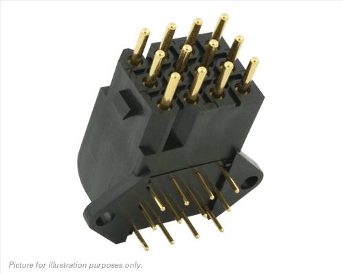 SOURIAU-SMS12GE63 Connector Rectangular Conn Rectangular M 12 POS 5.08mm Solder RA Thru-Hole